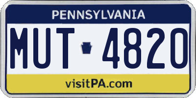 PA license plate MUT4820