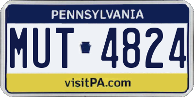 PA license plate MUT4824