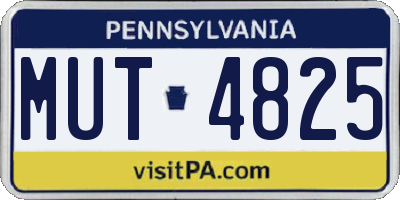 PA license plate MUT4825
