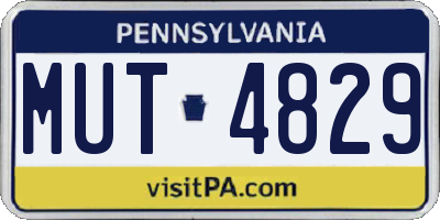 PA license plate MUT4829