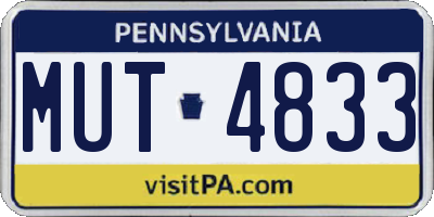 PA license plate MUT4833