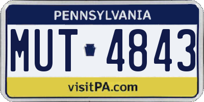 PA license plate MUT4843