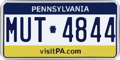 PA license plate MUT4844