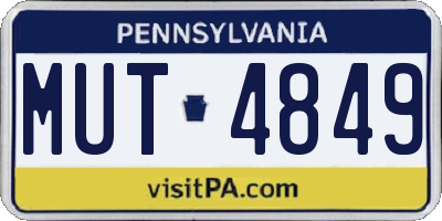 PA license plate MUT4849