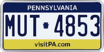 PA license plate MUT4853