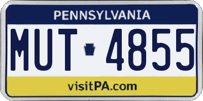 PA license plate MUT4855
