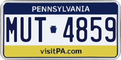 PA license plate MUT4859