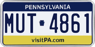 PA license plate MUT4861