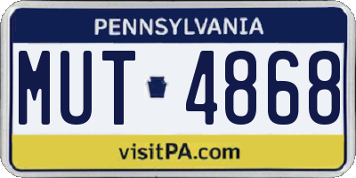 PA license plate MUT4868