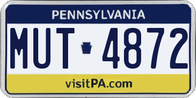 PA license plate MUT4872