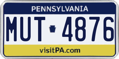 PA license plate MUT4876