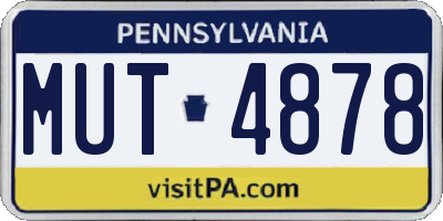PA license plate MUT4878