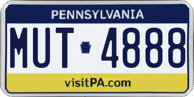 PA license plate MUT4888