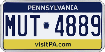 PA license plate MUT4889