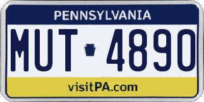 PA license plate MUT4890