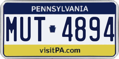 PA license plate MUT4894