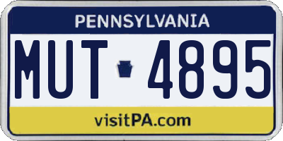 PA license plate MUT4895