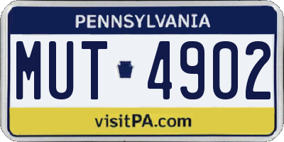 PA license plate MUT4902