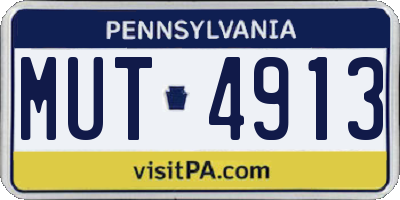 PA license plate MUT4913