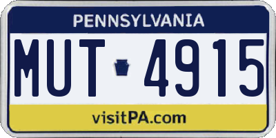 PA license plate MUT4915