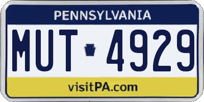 PA license plate MUT4929