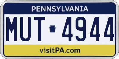 PA license plate MUT4944