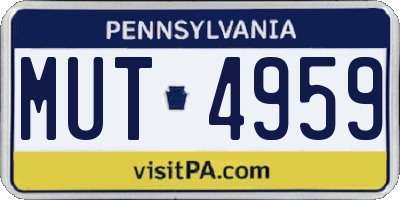 PA license plate MUT4959