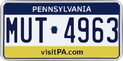 PA license plate MUT4963