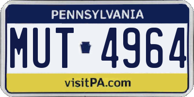 PA license plate MUT4964