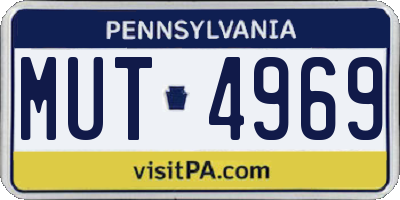 PA license plate MUT4969