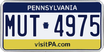 PA license plate MUT4975