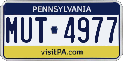 PA license plate MUT4977