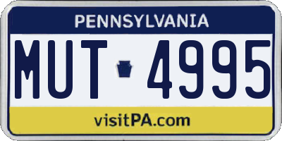 PA license plate MUT4995