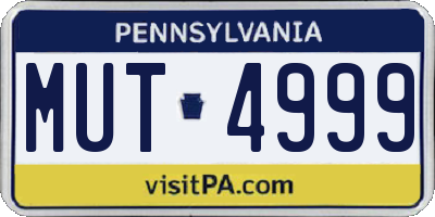 PA license plate MUT4999