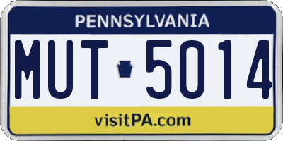 PA license plate MUT5014