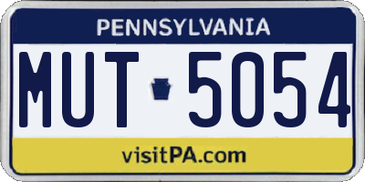 PA license plate MUT5054
