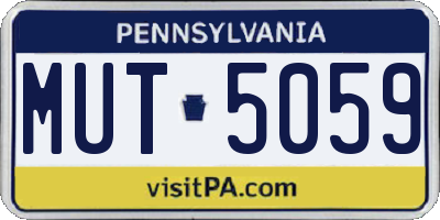 PA license plate MUT5059