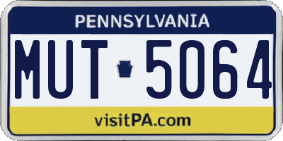 PA license plate MUT5064