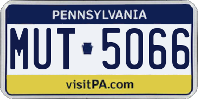 PA license plate MUT5066
