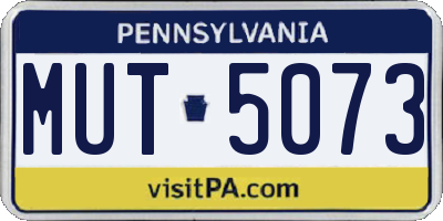 PA license plate MUT5073