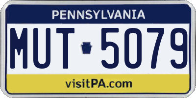 PA license plate MUT5079