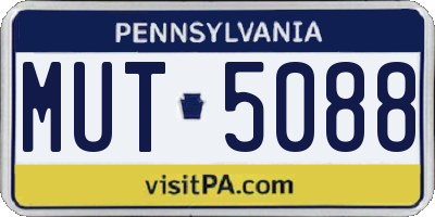 PA license plate MUT5088