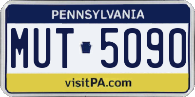 PA license plate MUT5090