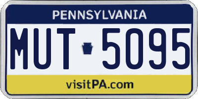 PA license plate MUT5095