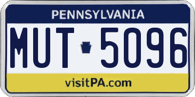 PA license plate MUT5096