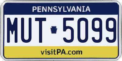 PA license plate MUT5099