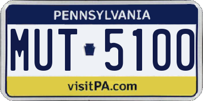 PA license plate MUT5100