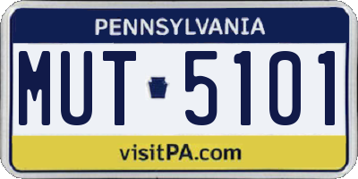 PA license plate MUT5101