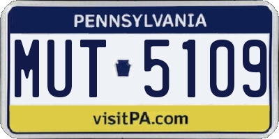 PA license plate MUT5109
