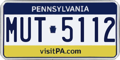 PA license plate MUT5112